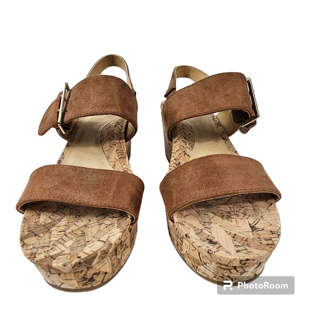 Andrew Geller "Jolene" Brown Wedge Sandals NWOT 8.5 M - Picture 5 of 10